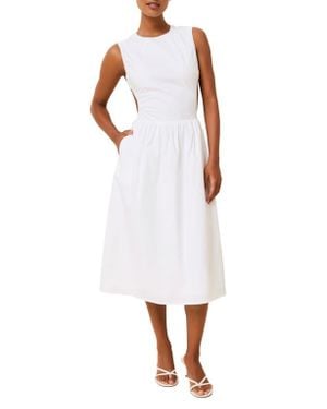 Solid & Striped Sabine Sleeveless Open Back Stretch Cotton Poplin Sundress - White