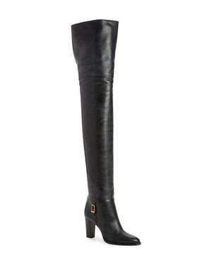 Saint Laurent Julia Divine Thigh High Boot - Black