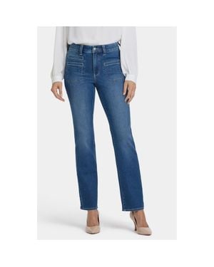 NYDJ Marilyn Utility Pocket Straight Jeans - Blue