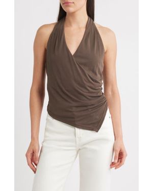 Mango Toucan Wrap Halter Top - Brown