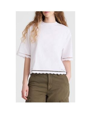 Madewell Allday Embroidered Boxy Crop T-Shirt - White
