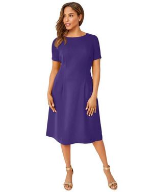 Jessica London Fit & Flare Dress - Purple
