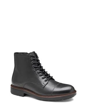 Johnston & Murphy Latham Cap Toe Combat Boot - Black