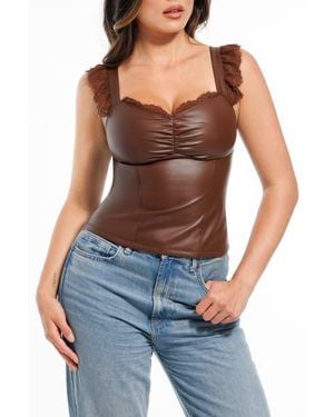 Popilush Lace Trim Sculpting Camisole Top - Multicolor