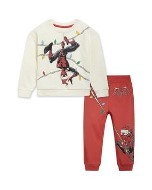 Marvel Spider- Fleece Sweatshirt And Sweatpants Set - Red