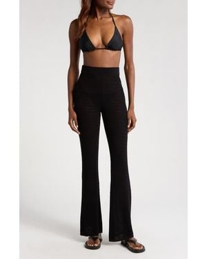 Solid & Striped The Faye Open Stitch Cover-Up Pants - Black