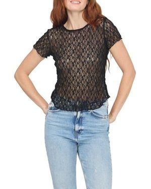 Project Social T Avila Lace Baby Tee - Blue