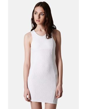 TOPSHOP Jacquard Body-Con Dress - White