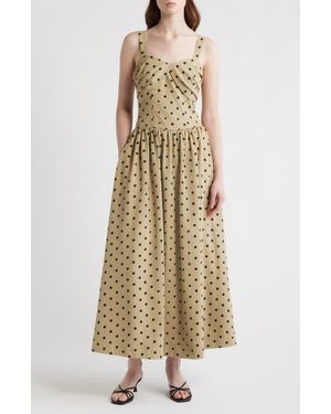 En Saison Hadley Dot Sleeveless Maxi Dress - Natural