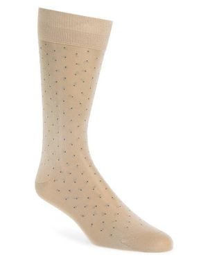 Pantherella Gadsbury Fil Coupé Dot Dress Socks - Natural