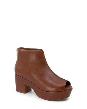 Chocolat Blu Gion Peep Toe Platform Bootie - Brown