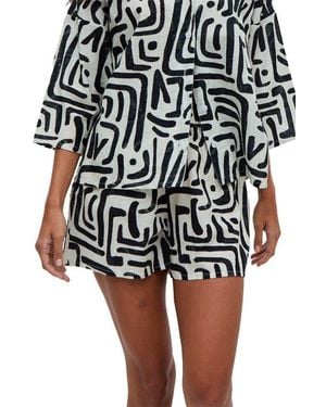 Raffya Nicola Paperbag Waist Warhol Print Shorts - Black