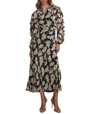 Mint Velvet Floral Print Maxi Dress - Black
