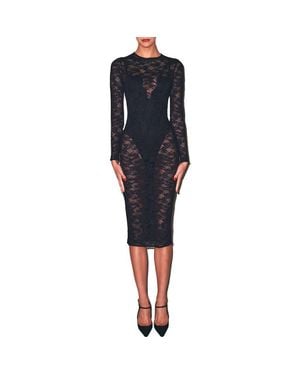 Fleur du Mal Le Stretch Multifit Lace Longsleeve Dress - Blue