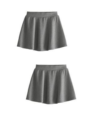 Next Kids' 2-Pack Uniform Pull-On Jersey Skirts - Gray