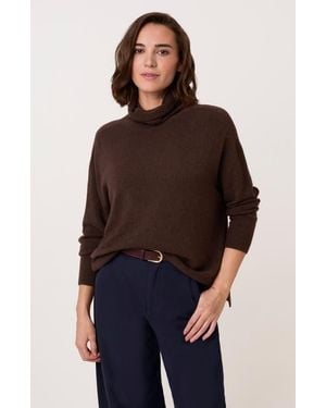 Celtic & Co. Slouchy Roll Neck Sweater - Brown