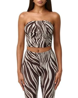 Naked Wardrobe Printed Crop Tube Top - Multicolor