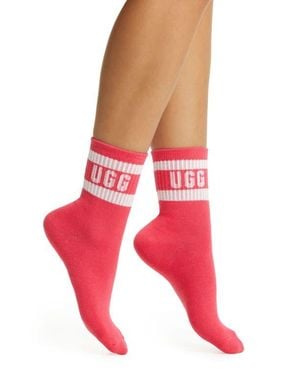 UGG Dierson Logo Quarter Socks - Red