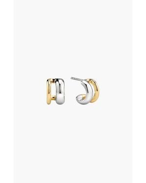 MEJURI Duet Mixed Huggie Hoops - Multicolor