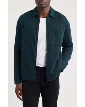 Vince French Rib Shirt Jacket - Blue