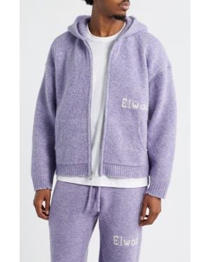 Elwood Hooded Zip Cardigan - Purple