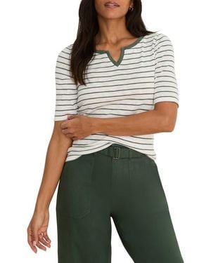 NIC+ZOE Stripe Cotton Top - Green