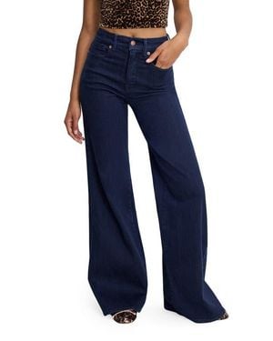 GOOD AMERICAN Good Waist High Waist Wide Leg Palazzo Jeans - Blue
