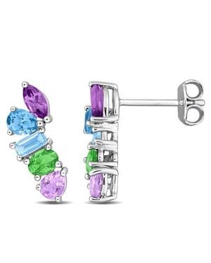 Julianna B Gemstone Multi-Cut Drop Earrings Sterling - Purple
