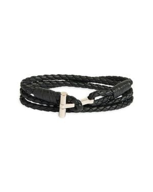 Tom Ford Scoubidou Braided Leather Bracelet - Black