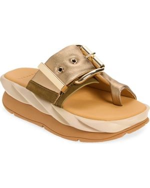 4Ccccees Mellow Glow Platform Sandal - Metallic