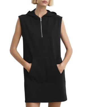 Mango Half Zip Hooded Nightgown - Black