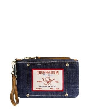 TRUE RELIGION Buddha Patch Denim Wristlet - Blue