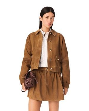 Maje Suede Jacket - Brown
