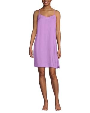 Lands' End Matte Satin 2 Piece Pajama Set - Purple