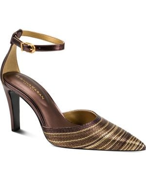 Donna Karan Patricia Ankle Strap Pointed Toe Pump - Brown