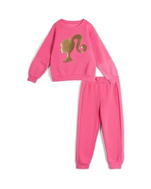 Barbie Fleece Sweatshirt And Sweatpants Set - Pink