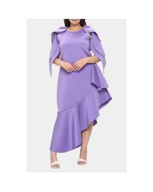 L I V D Kaskade Asymmetric Ruffle Dress - Purple