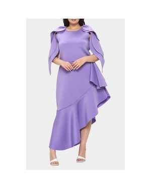 L I V D Kaskade Asymmetric Ruffle Dress - Purple