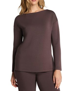 Spanx Boat Neck Tunic Sweater - Purple