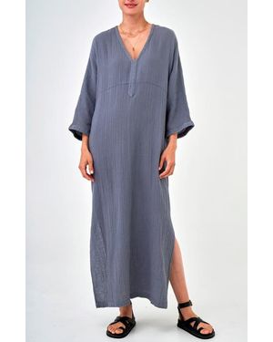 ocean + main Gauze Arc Seam Caftan - Blue