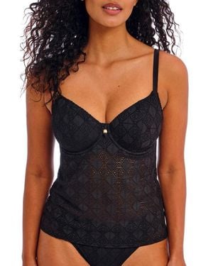 Freya Nomad Nights Underwire Plunge Tankini Top - Black