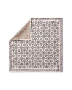 Jack Victor Selby Reversible Silk Pocket Square - Gray