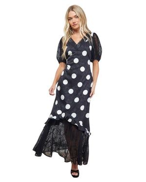Oasis Frill Detail Puff Sleeve Midi Dress - Blue