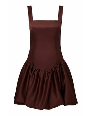 WeWoreWhat Bubble Skirt Corset Mini Dress - Brown
