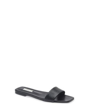 TOTEME Lizard Embossed Slide Sandal - Blue