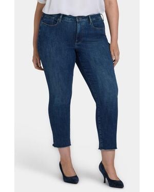 NYDJ Sheri Fray Hem Slim Ankle Jeans - Blue