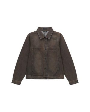RTA Valentiano Boxy Denim Jacket - Brown