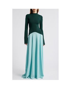Solid & Striped The Soglio Long Sleeve Maxi Dress - Blue