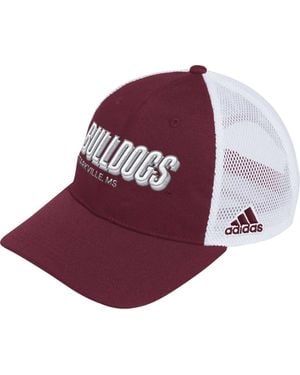 adidas Mississippi State Bulldogs Mascot Block Letter Slouch Trucker Adjustable Hat - Red
