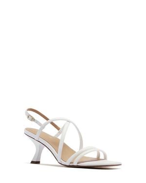 Frankie Giselle Ankle Strap Slide Sandal - White